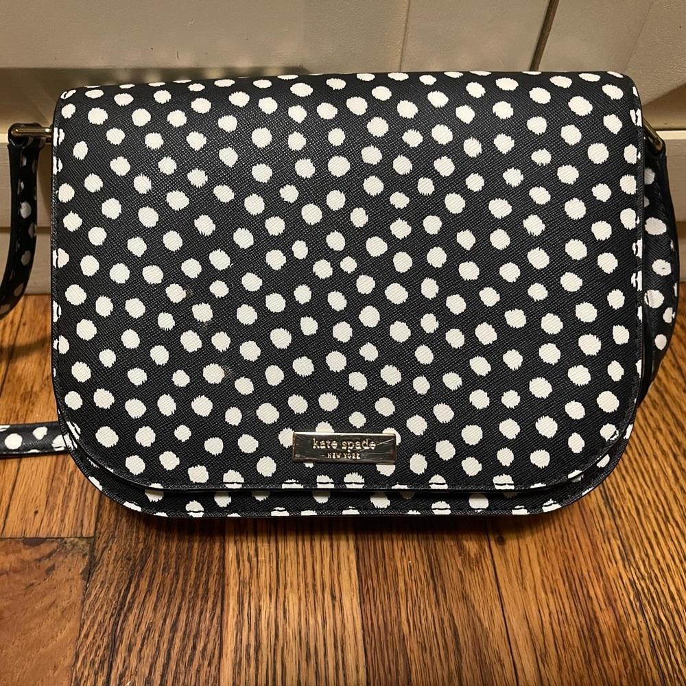 Kate Spade Black and White Dotted Crossbody Bag